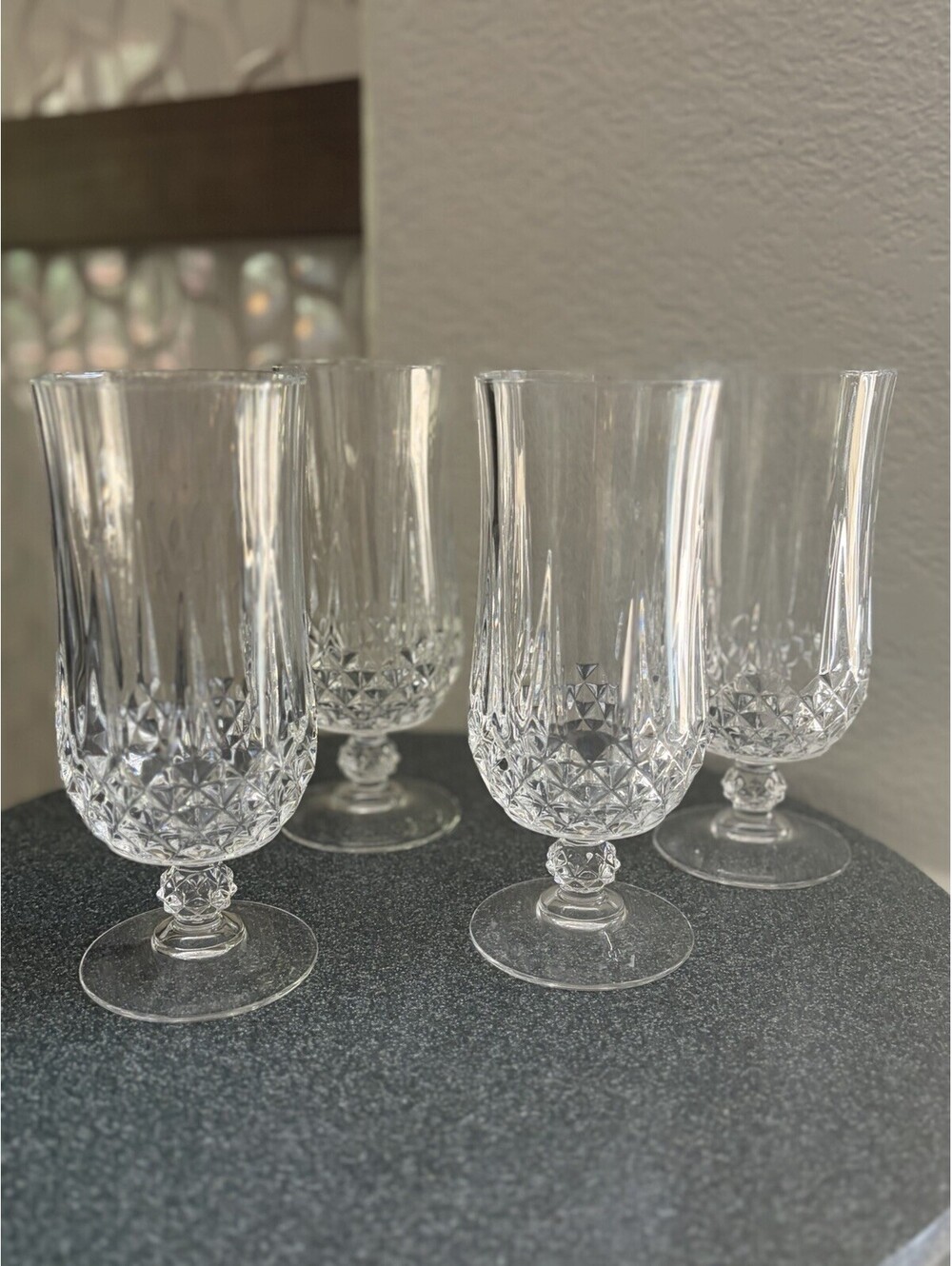 Cristal d’Arques France Longchamp 12oz Set of 4 Iced Tea Goblets Lead Crystal